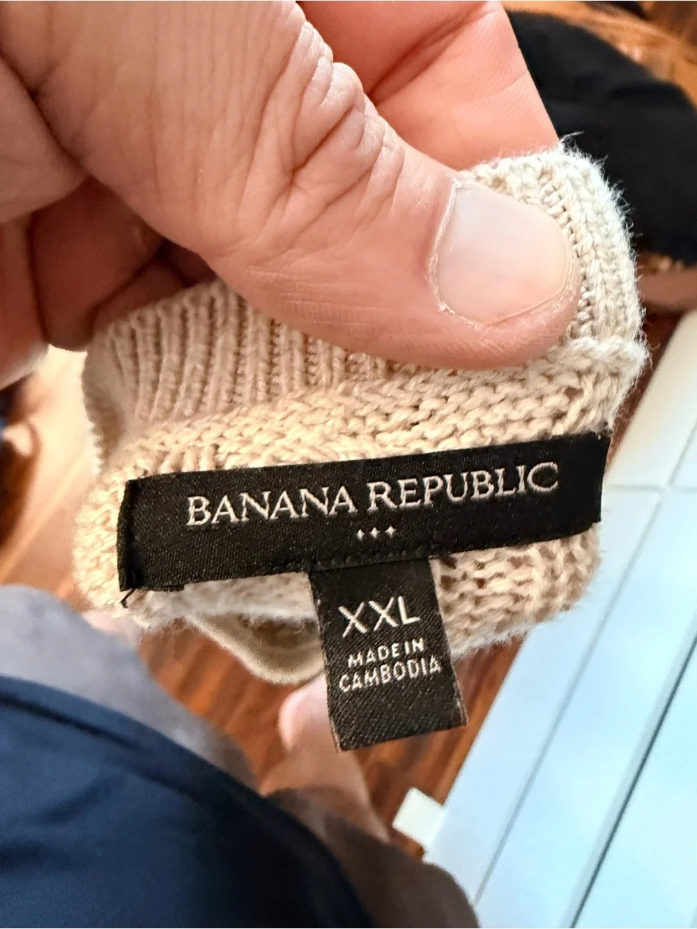 Banana Republic Cream Cable-Knit Crewneck Sweater
